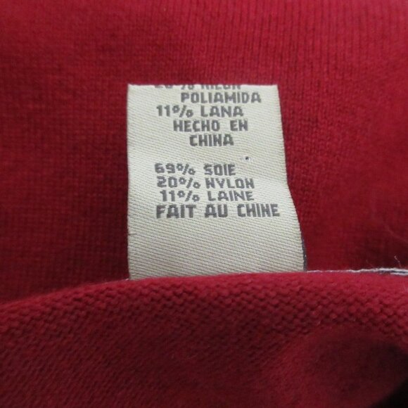 Jones New York Country Sweater Womens Size Large Red Beaded Silk Wool Blend - Picture 4 of 6